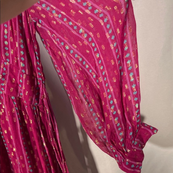 OLIPHANT WOMENS TIE BACK MAXI DRESS MAGENTA PURPLE LARGE - Picture 6 of 10